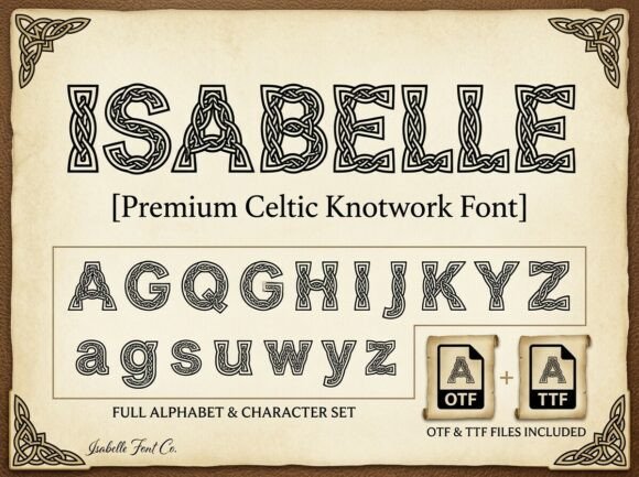 Isabelle: A Premium Celtic Knotwork Font for Timeless Design
